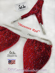 Maureen Red Full Crystal Design Competition Bikini