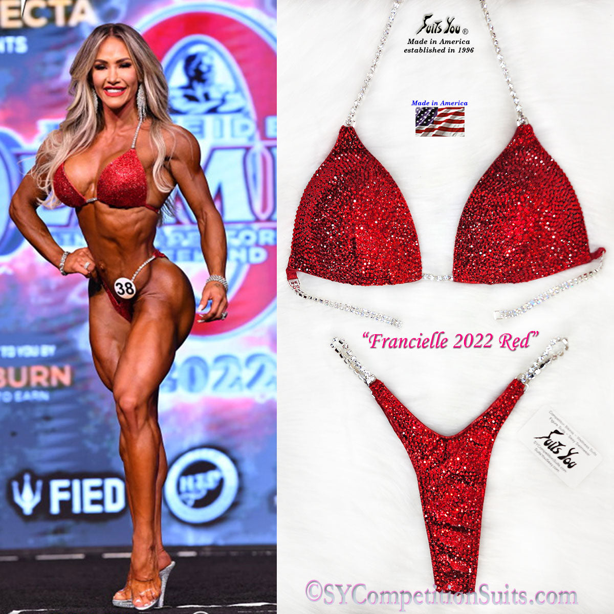 Ms. Olympia Francielle Mattos Wellness Competition Bikini, Francielle 2022 Red