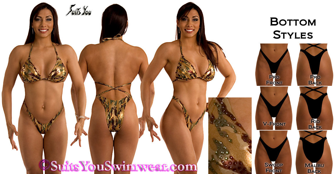 Figure Competition Suit or Physique Competition Suit, Camo Theme