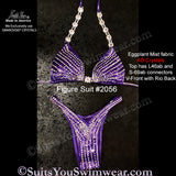 Figure Competition Suit or Physique Suit #2056, eggplant fabric