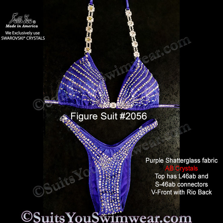 Figure Competition Suit or Physique Suit #2056, purple fabric