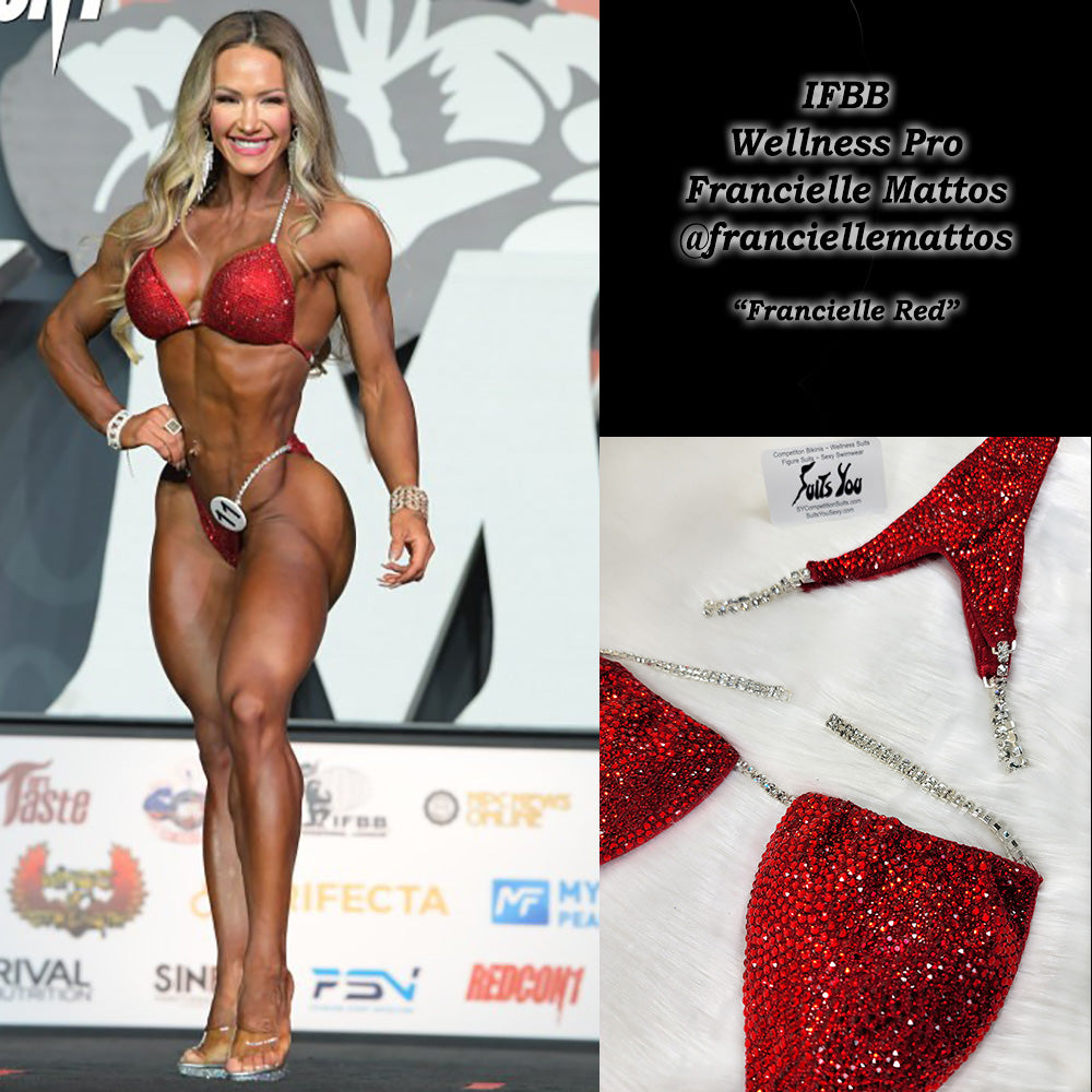Francielle Mattos Wellness Competition Bikini, Francielle 2021 Red, bikini competition, NPC, IFBB