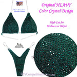 High-Cut Wellness or Bikini Competition Suit, Emerald