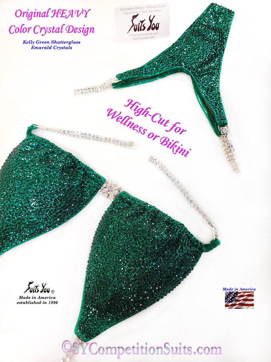 High-Cut Competition Suit, Kelly Green