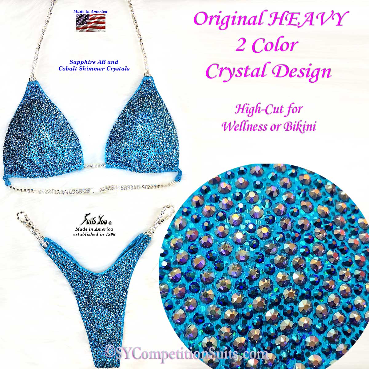 High-Cut Wellness or Bikini Competition Suit, turquoise