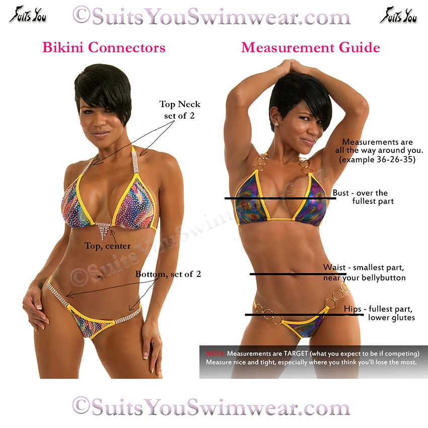 Competition Bikini, Crystal Mermaid Swirl Design SYCS509, crystal placement guide for NPC IFBB