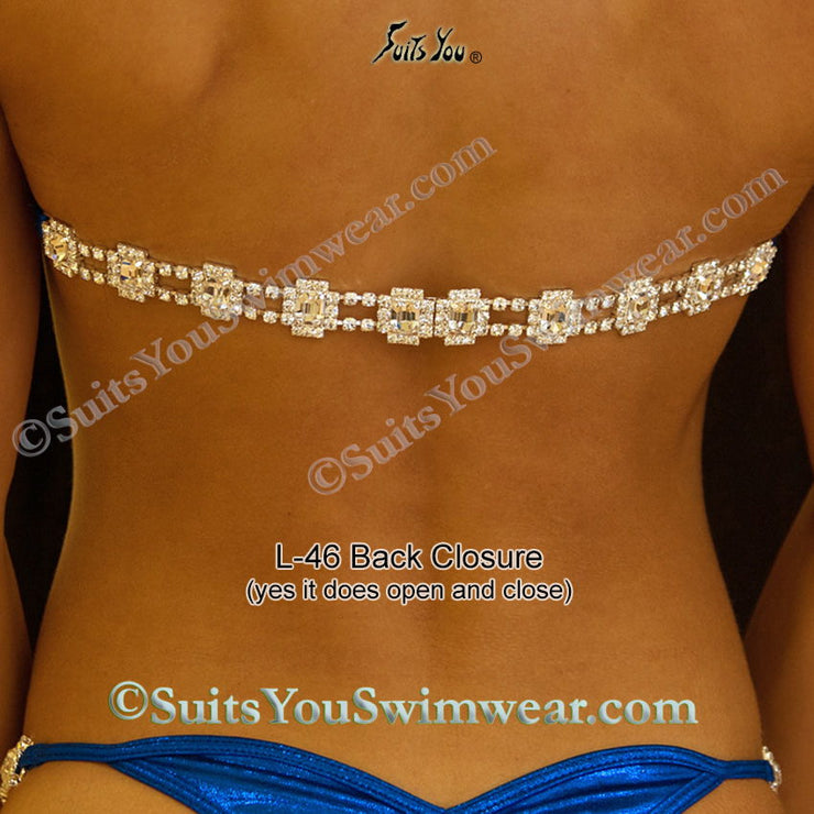 Cleopatra Competition Bikini, Champagne Sequin with Crystals