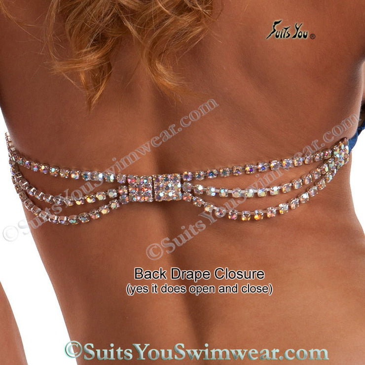 Cleopatra Competition Bikini, Champagne Sequin with Crystals