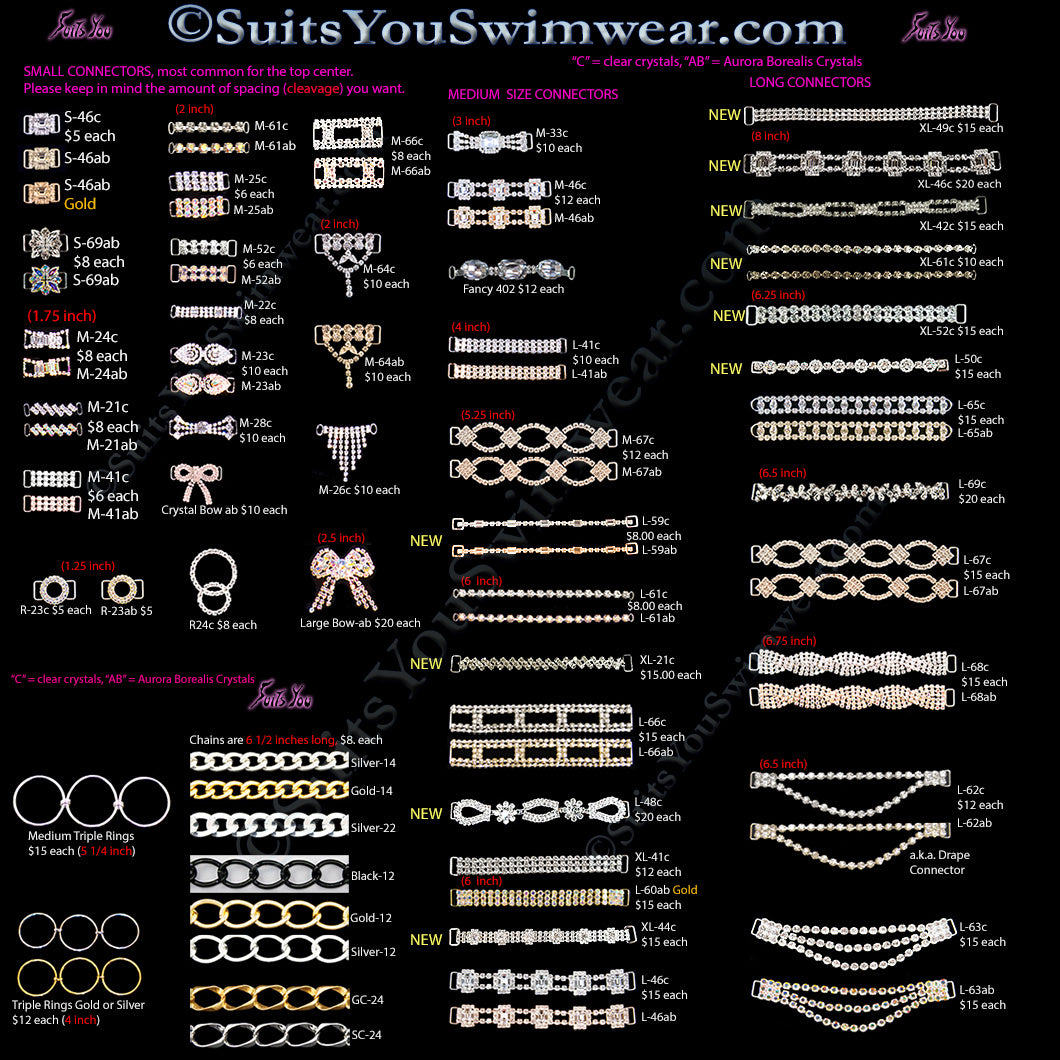 Connectors for competition suits