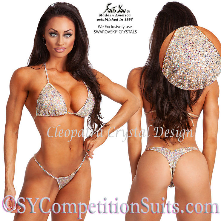 Cleopatra Competition Bikini, Champagne Sequin with Swarovski Crystals