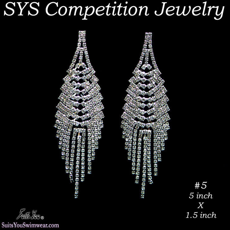 Competition Earrings for bikini or figure competition, chandelier