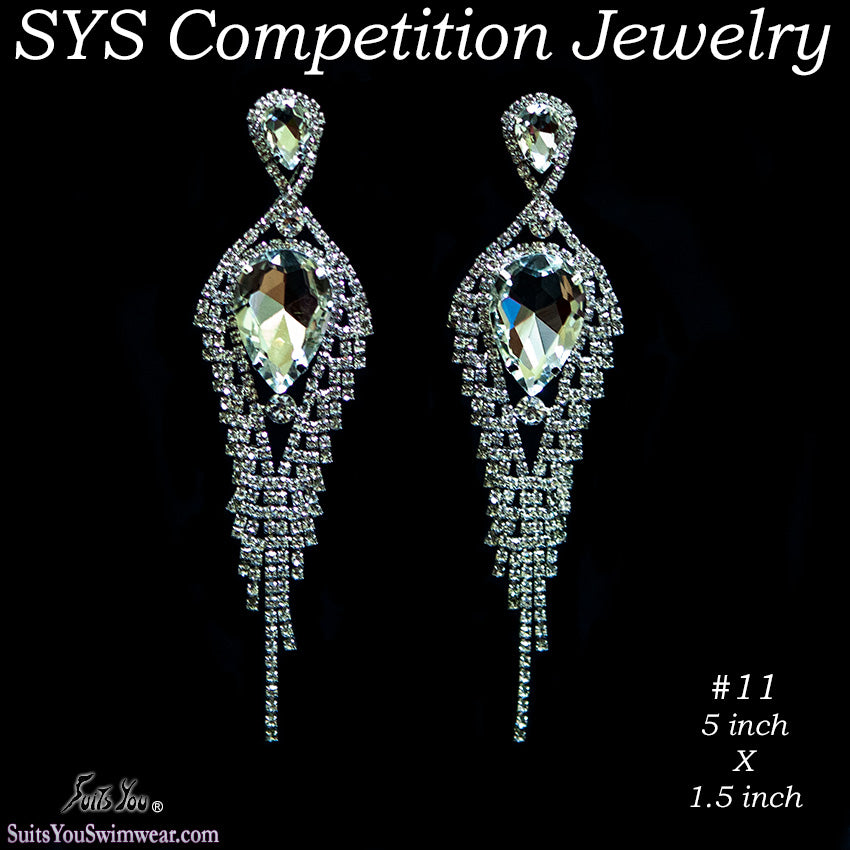 Competition Earrings for bikini or figure competition, chandelier