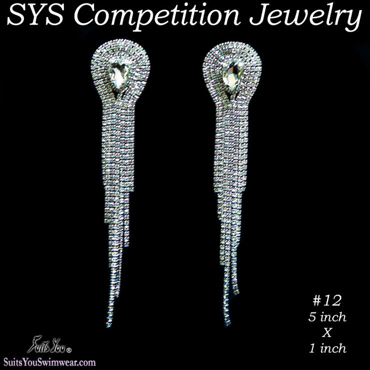 Large Chandelier Earrings for bikini competition or figure competition.
