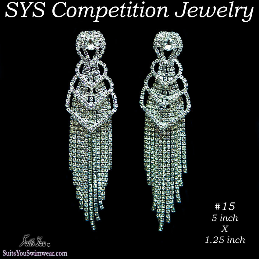 Competition Earrings for bikini or figure competition, chandelier earrings