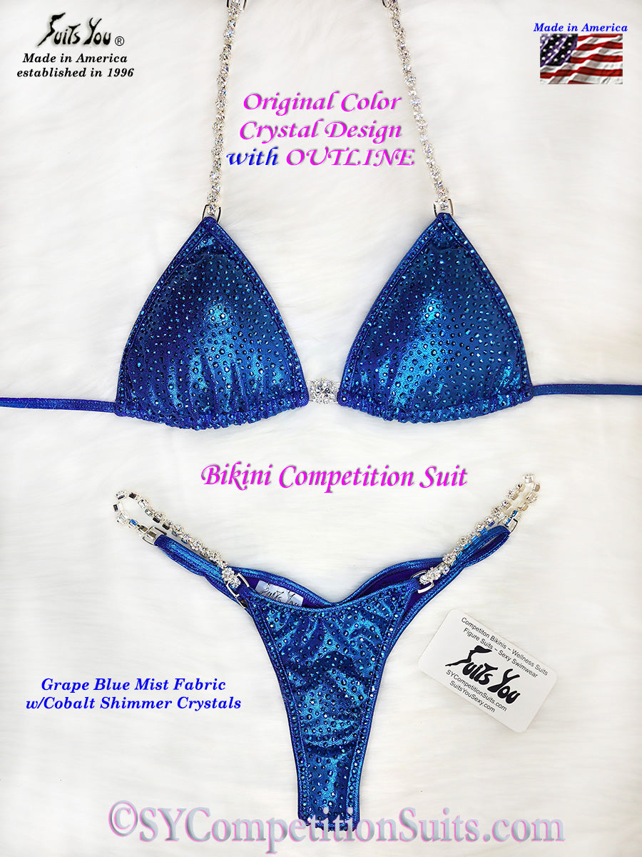 In-Stock Crystal Competition Suit, Grape