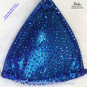 In-Stock Crystal Competition Bikini, Grap Blue Mist with Cobalt Shimmer Crystals