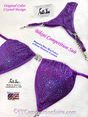 Ready to ship Crystal Competition Bikini, Magenta Siam