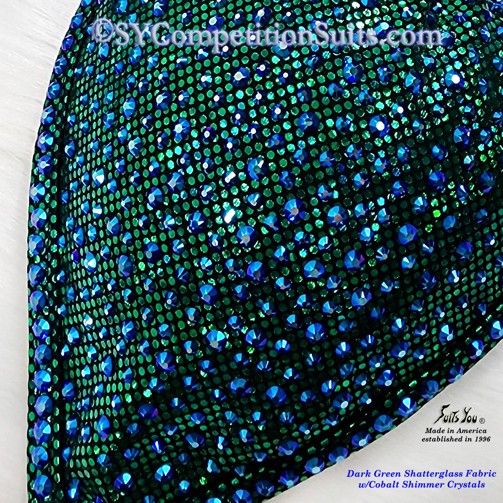 Dark Green with Cobalt Shimmer Crystals