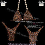 Physique Suit or Figure Suit, Velvet Glitter and Crystals