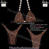 Physique Suit or Figure Suit, Velvet Glitter and Crystals