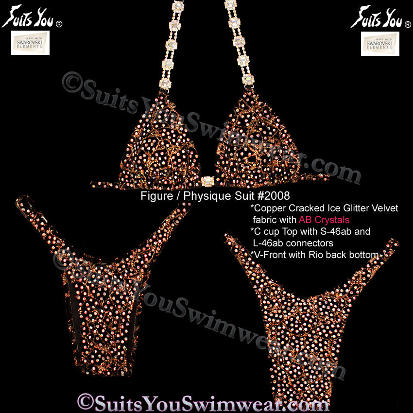 Physique Suit or Figure Suit, Velvet Glitter and Crystals