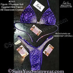 Figure Competition Suit or Physique Competition Suit, purple