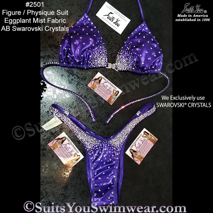Figure Competition Suit or Physique Competition Suit, purple