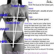 Figure suit or physique suit Measurement guide.