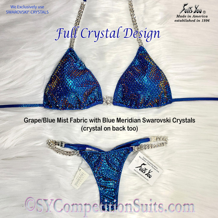 Ready to ship Full Crystal Competition Bikini, Grape