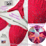 High-Cut Competition Suit, Wellness or Bikini, Hot Red