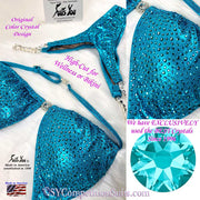High-Cut Competition Suit, Wellness or Bikini, Turquoise Mist