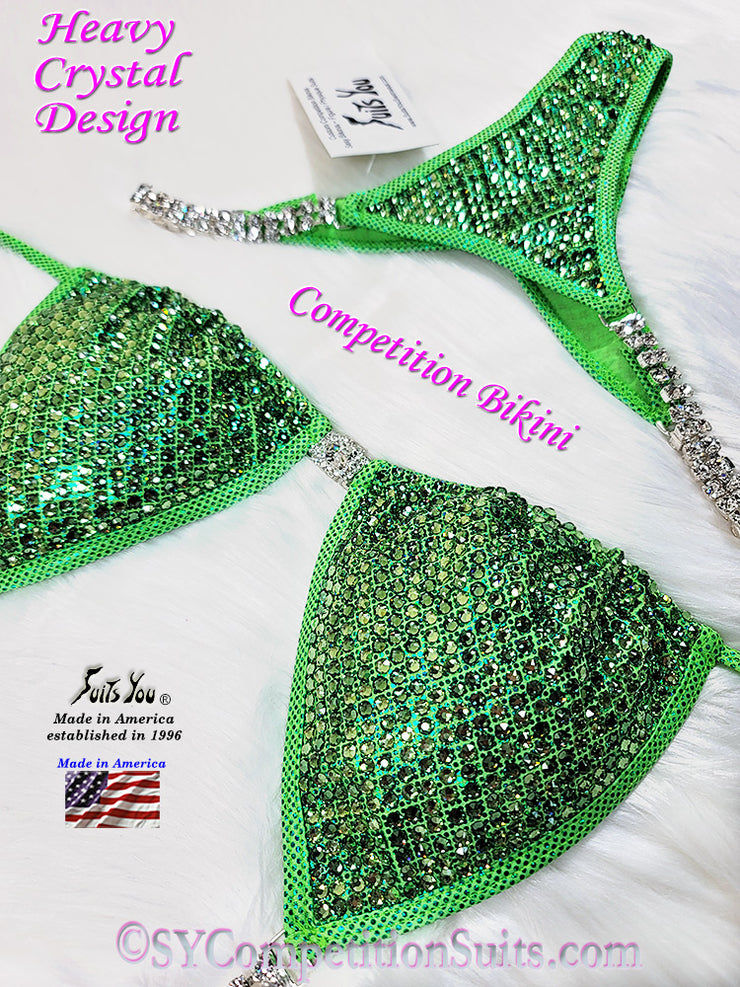 Ready to ship Crystal Competition Bikini, Heavy Crystal Design
