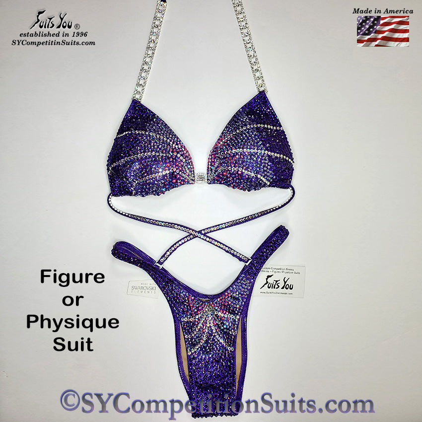 Purple version of our Pink Paradise Design. Figure Suit or Physique Suit