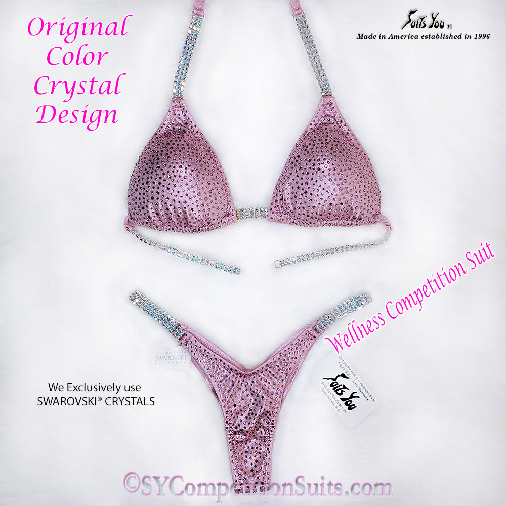 In-Stock Wellness Competition Bikini, baby pink
