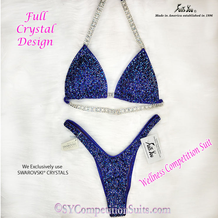 In Stock Wellness Suits, Full Crystal Design, Purple