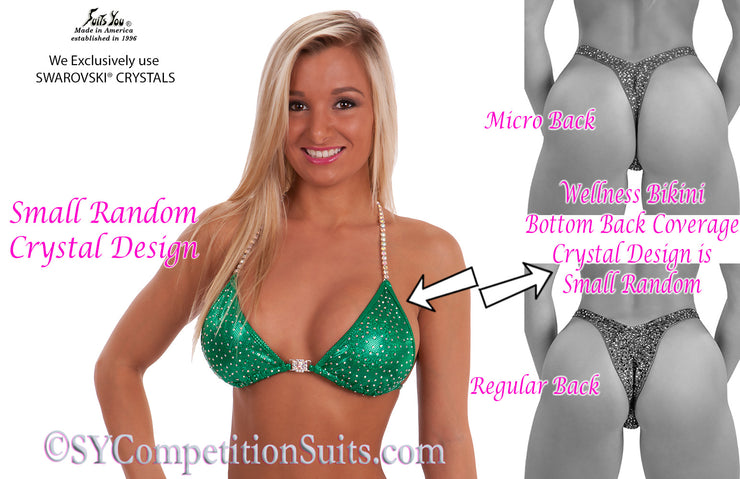 Wellness Competition Suit, Small Random Crystal Design