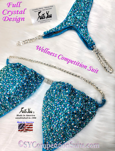 In-stock Wellness Competition Suit, full crystal design